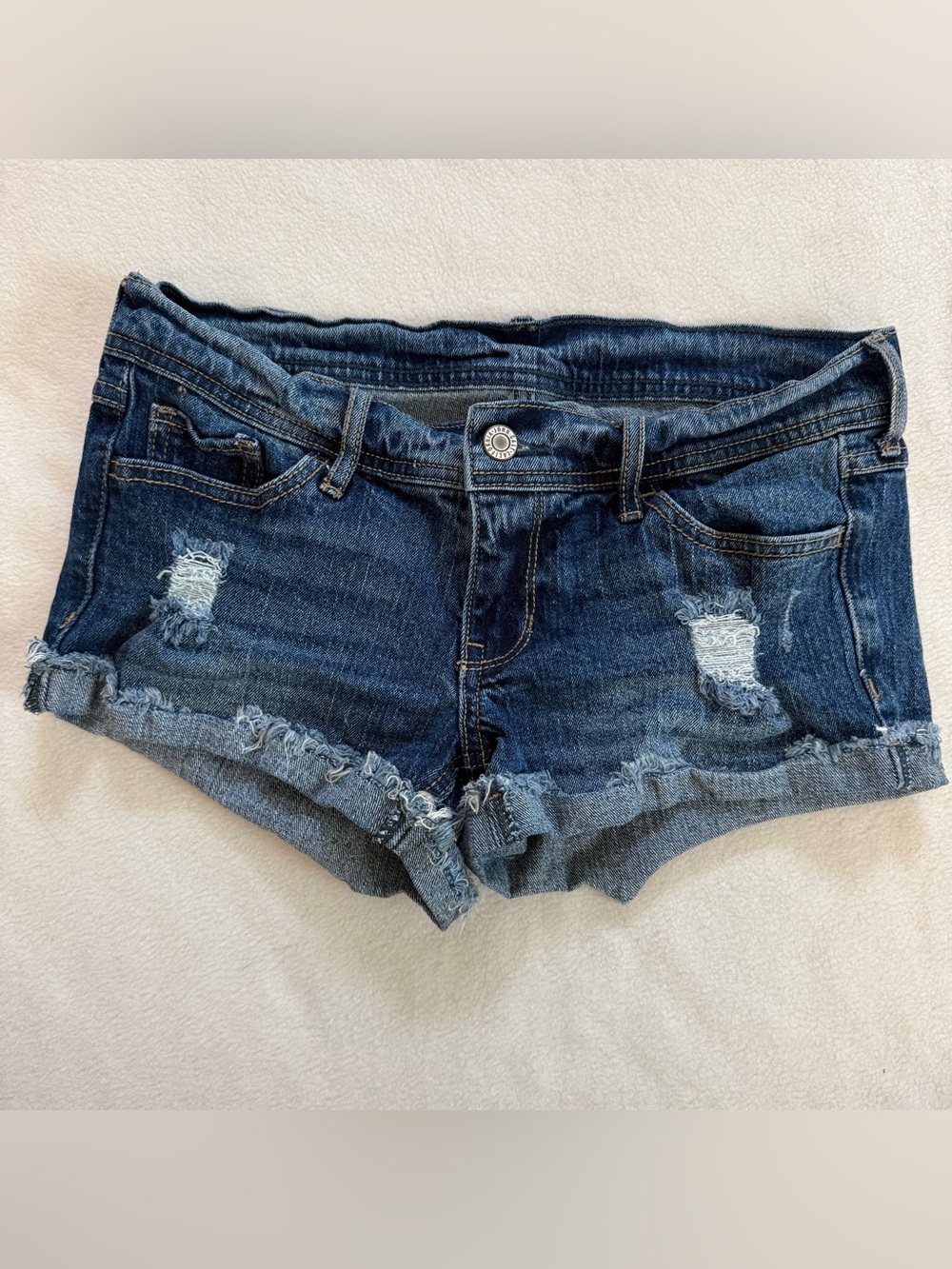 Lowrise J Galt Midnight Rinse Distressed Denim Short Shorts - Women's